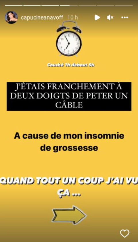 À deux doigts de péter un câble enceinte Capucine Anav se confie