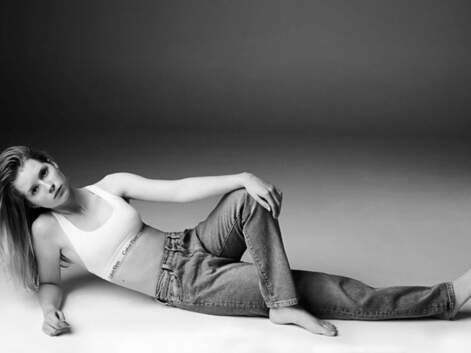 Lottie Moss, la soeur de Kate Moss, pose pour Calvin Klein
