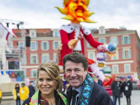 Laura Tenoudji et son mari Christian Estrosi au Carnaval de Nice