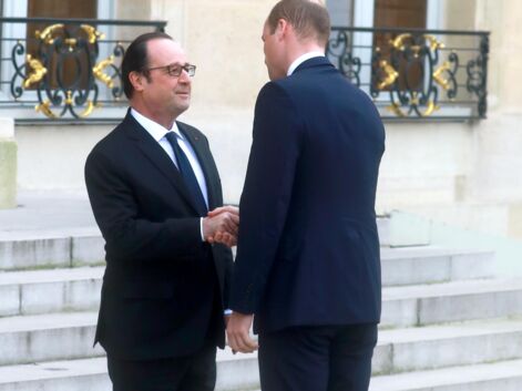 Kate Middleton et le prince William accueillis par François Hollande à l’Elysée