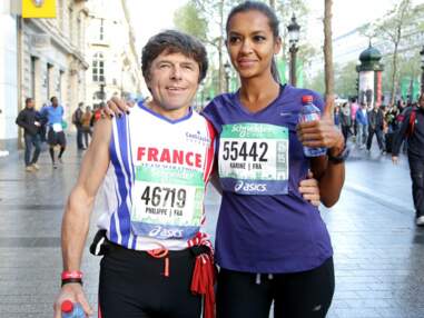 Karine Le Marchand et Philippe de L'amour est dans le pré au marathon de Paris