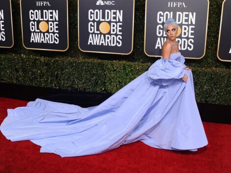 Lady Gaga éblouissante dans son imposante robe ornée d'une pluie de diamants aux Golden Globes