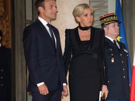 Brigitte Macron ultra chic en petite robe noire pour un dîner d’état à l’Elysée