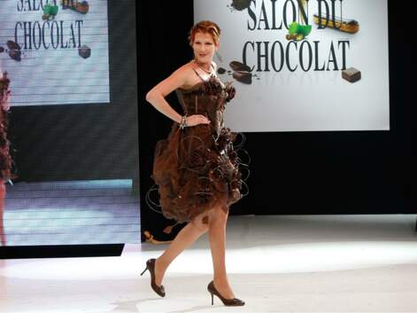 Marie-Ange Casalta, Sophie Thalmann sur un cheval au Salon du chocolat
