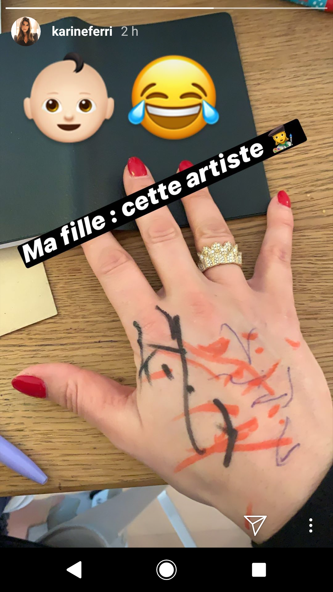 Photo Karine Ferri Devoile Les Talents D Artiste De Sa Fille Et C Est Tres Drole Voici