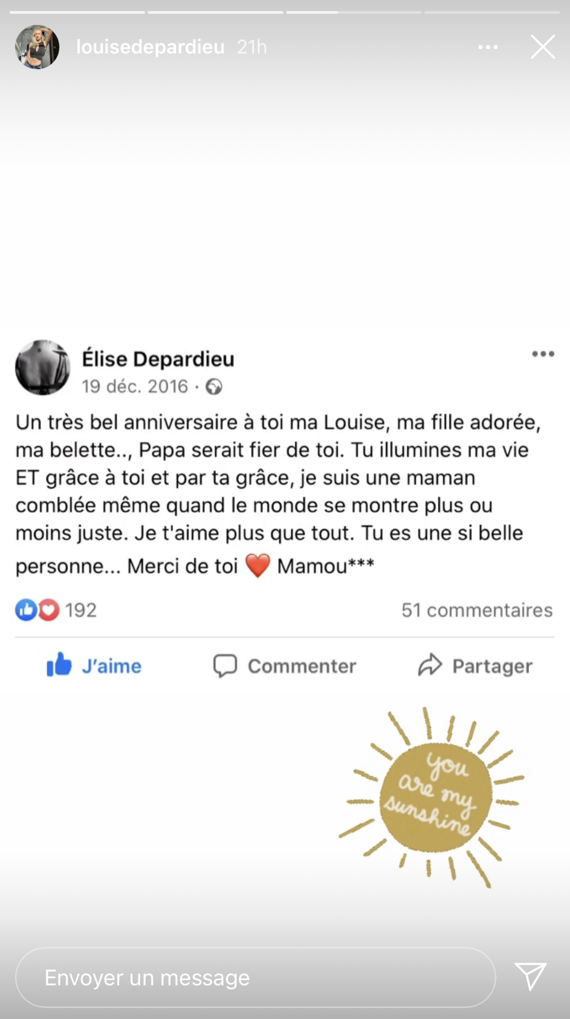 Louise Depardieu Rend Un Bouleversant Hommage A Sa Mere Elise Ventre Voici