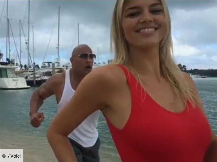 Kelly Rohrbach Baywatch Alerte à Malibu VIDEOS Dwayne Johnson et Kelly Rohrbach s’éclatent bien en tournant