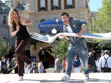Michael Youn, Sonia Rolland et Djibril Cissé au lancement de l’attraction Ratatouille