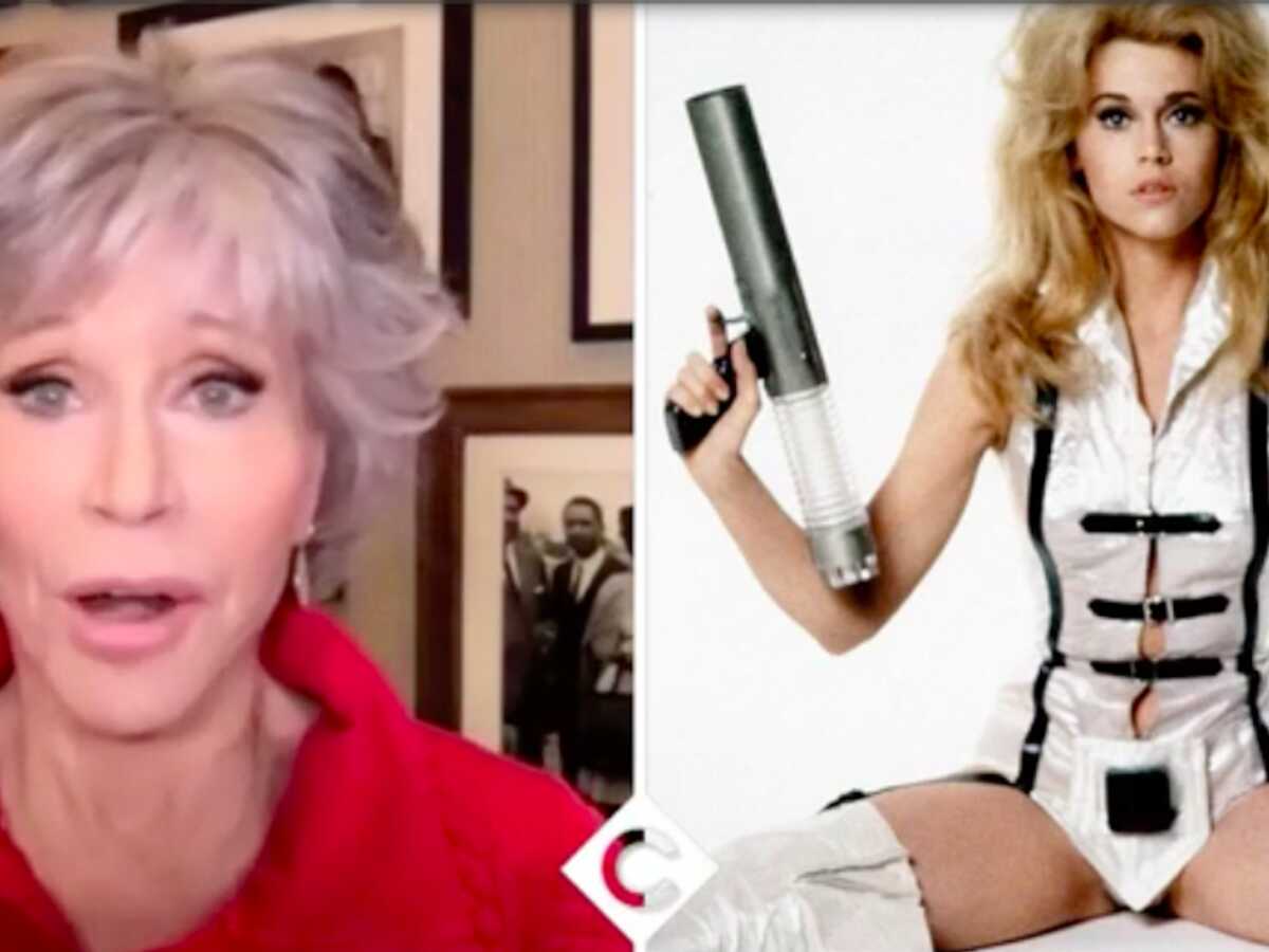 VIDEO C à vous : Jane Fonda avoue avoir dû boire de la vodka pour tourner la scène de nu mythique de Barbarella