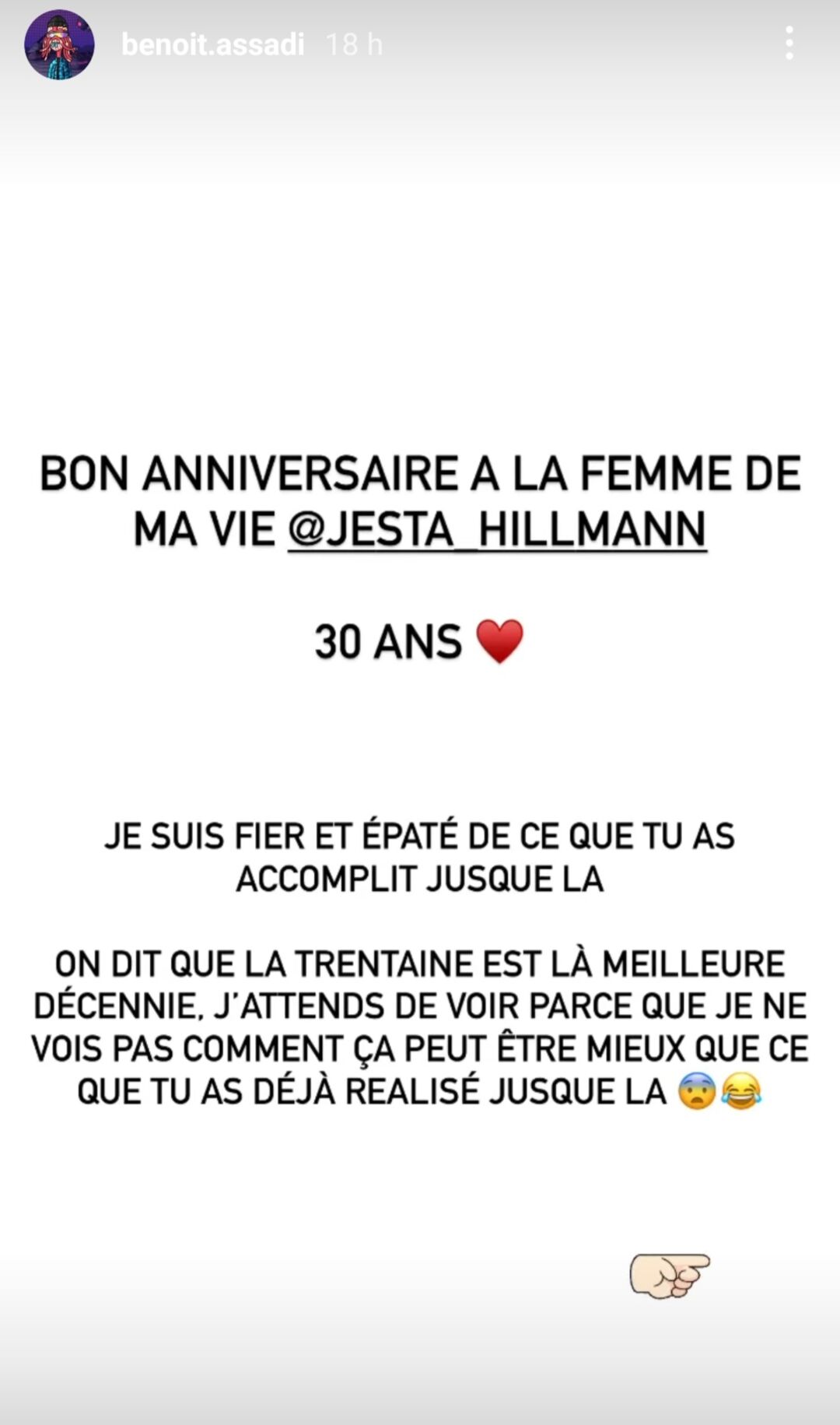 Jesta Hillmann A 30 Ans La Tendre Declaration De Son Mari Benoit Assadi Pour Son Anniversaire Voici