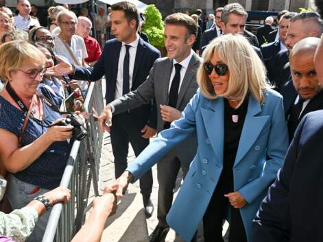 Emmanuel Macron et sa femme Brigitte, Stéphane Bern et la ministre de la culture en visite en Côte d'or