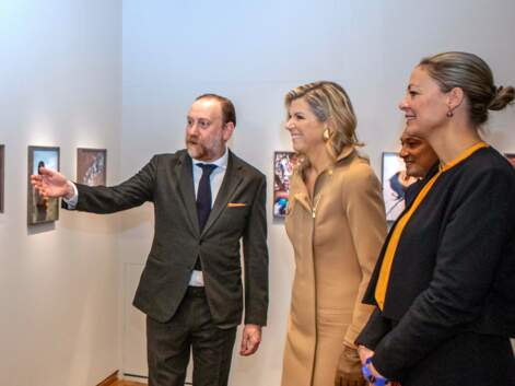Visite de la reine Máxima des Pays-Bas à la Maison européenne de la photographie à Paris