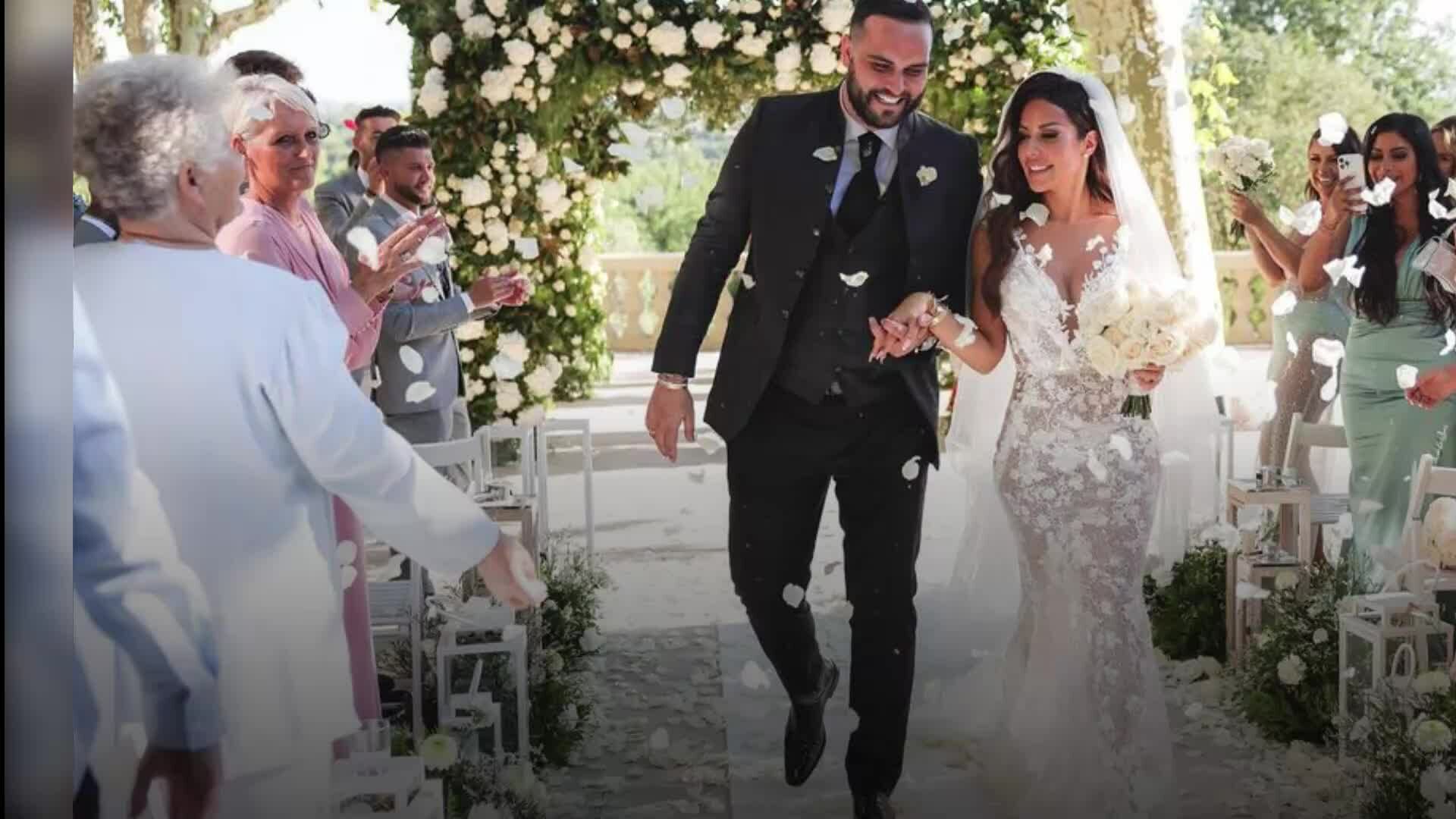 Le Reste Du Monde Mariage Mariage de Laura Lempika et Nikola Lozina : le couple fait une entrée  fracassante dans une voiture de luxe - Voici