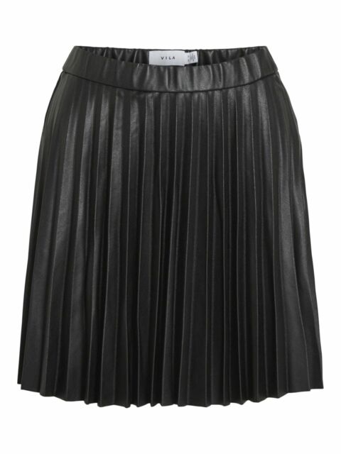 Mini-jupe enduite plissée, Vila, 39,99 euros.