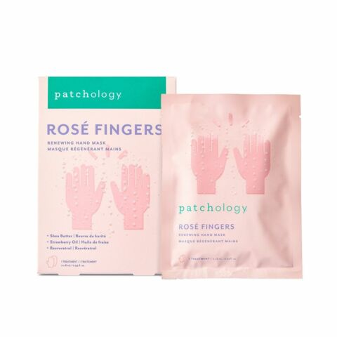 Masque régénérant mains Rosé Fingers, Patchology, 12 euros. Exclusivité Sephora.