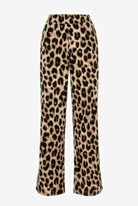 Pantalon à taille élastique léopard Pieces, 32,99 euros