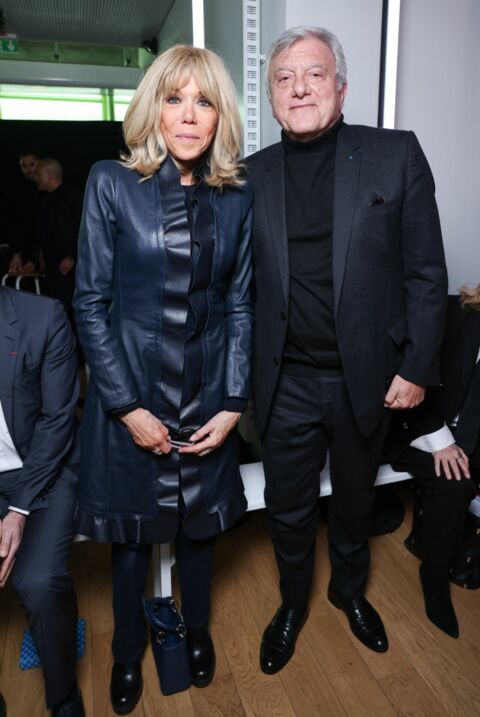 Brigitte Macron aux côtés de l'ancien directeur général de Dior, Sydney Toledano au défilé de l'IFM