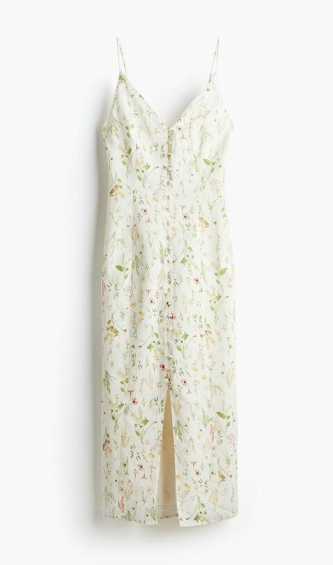 Robe à fleurs en lin mélangé H&M, 39,99 euros