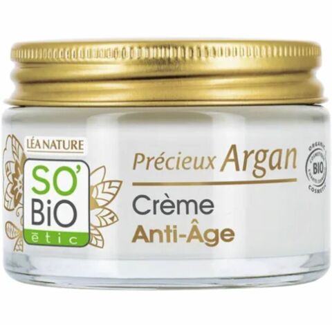 Crème anti-âge jour, précieux Argan, Léa Nature So Bio Etic, 17,50 €