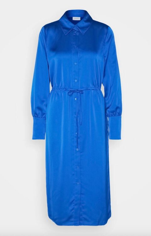 Robe chemise bleu cobalt Vila, 34,95 euros