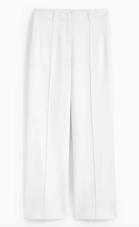 Pantalon de bureau taille haute blanc C&A, 39,99 euros