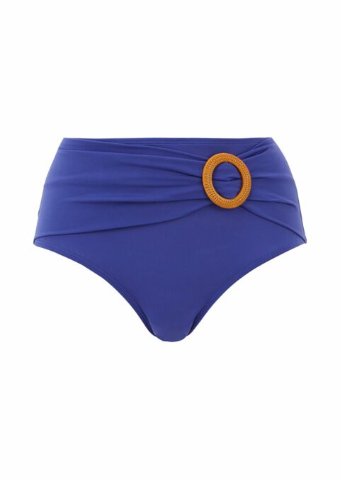 Spectrum Blue High-waisted Swim Briefs, Raised Base, Sans Complexe Lingerie