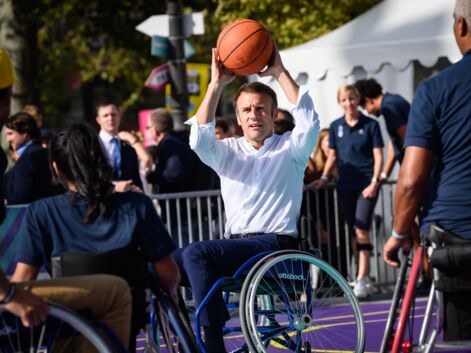 Emmanuel Macron, Anne Hidalgo, Tony Estanguet s'essaient au handisport en vue des JO paralympiques