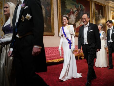 Kate Middleton époustouflante au banquet d'Etat au palais de Buckingham pour la visite du président sud-coréen 