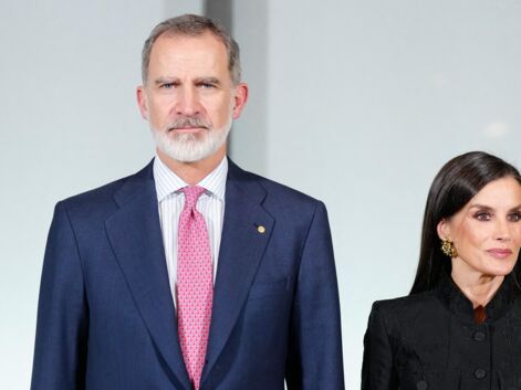 Le roi Felipe VI et la reine Letizia d'Espagne lors de l'inauguration de la 2e tour T2e la société Puig 