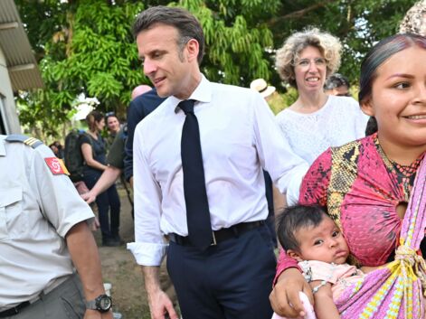 Le président Emmanuel Macron rencontre les habitants de Camopi en Guyane