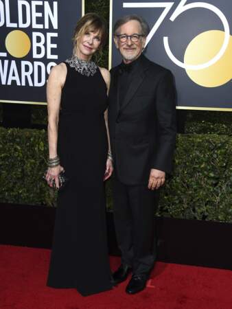 Kate Capshaw et Steven Spielberg lors de la 75e cérémonie des Golden Globes, le 7 janvier 2018