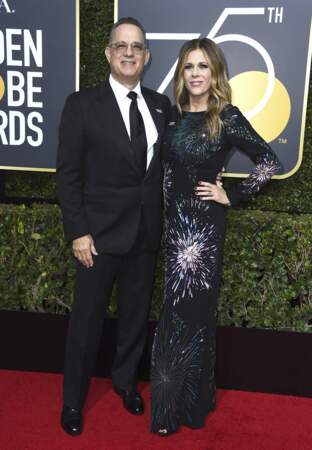 Tom Hanks et Rita Wilson lors de la 75e cérémonie des Golden Globes, le 7 janvier 2018