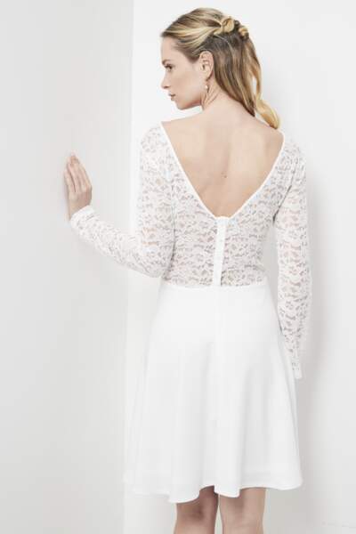 Robe blanche manches longues (dos). Collection IRL by showroomprive.com, 45 €