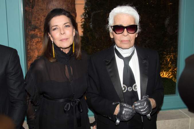 Défilé Chanel des Métiers d'Art : Caroline de Monaco et Karl Lagerfeld