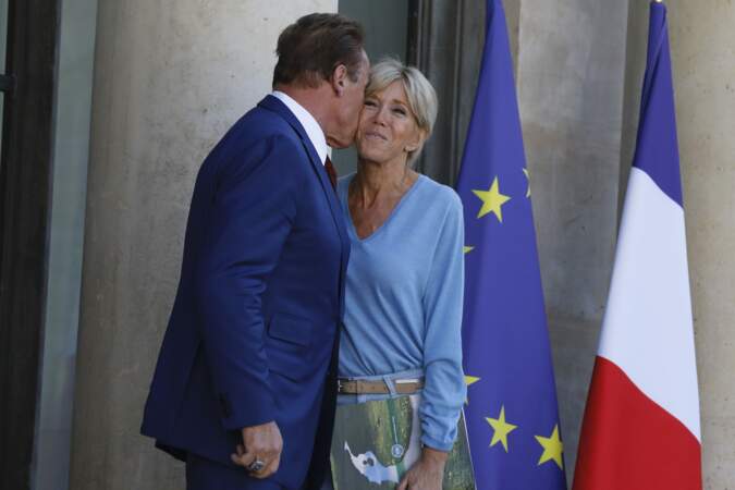 Arnold Schwarzenegger et Brigitte Macron