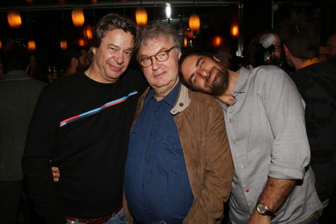 Thibault de Montalembert, Dominique Besnehard et Gregory Montel à la fête de fin de tournage de Dix pour cent