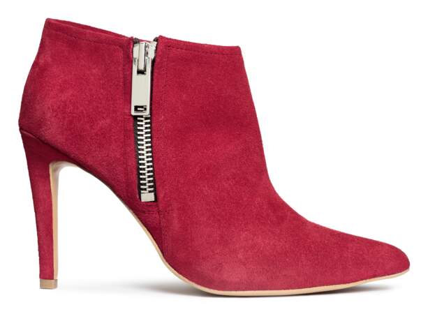 Low boots zippées rouges, H&M, 99€