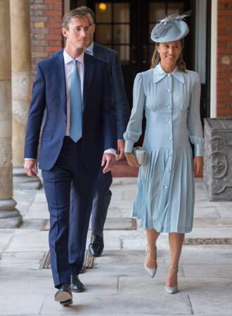 Baptême du prince Louis le 9 juillet 2018 : Pippa Middleton et son mari James Matthews