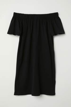 Robe noire épaules nues, H&M, 8,99 euros au lieu de 14,99 euros