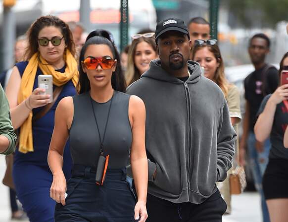 Kim Kardashian et Kanye West dans le quartier de SoHo, à New York