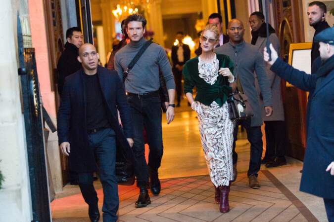 Céline Dion et Pepe Munoz en route pour les bureaux de la Alexandre Vauthier