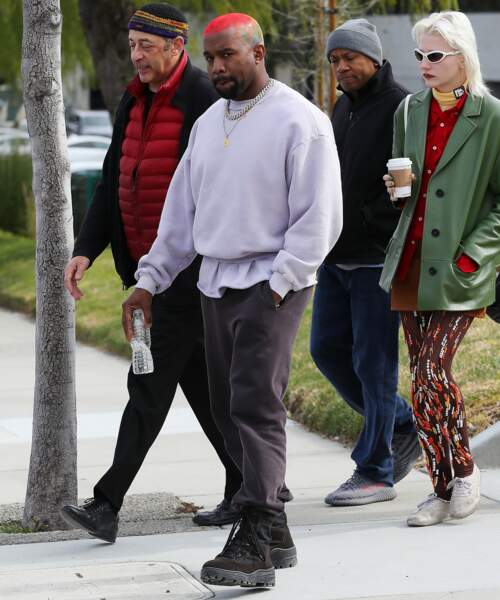 Kanye West et sa nouvelle coiffure arc-en-ciel, Los Angeles
