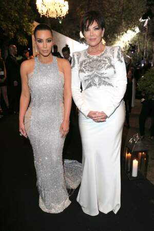 Kim Kardashian et sa mère Kris Jenner à la soirée De Grisogono à l'Eden Roc du Cap d'Antibes