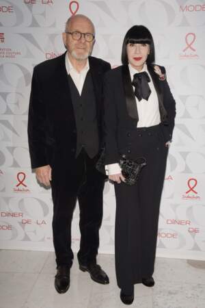Michel Fabian et Chantal Thomass au dîner de la mode et du Sidaction, le jeudi 24 janvier, à Paris