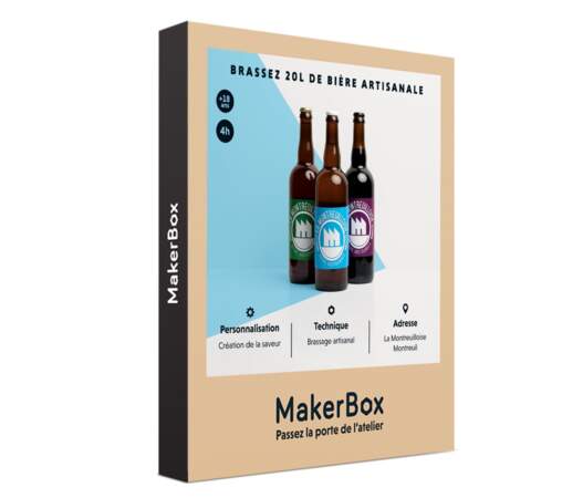 Kit pour brasser sa propre bière avec un pro. 139 €, Maker Box. 
