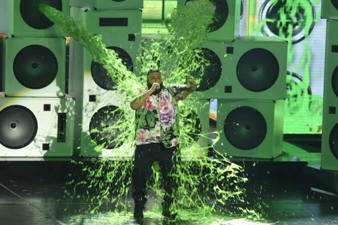 DJ Khaled recouvert de slime à la cérémonie des Kids' Choice Awards, Los Angeles