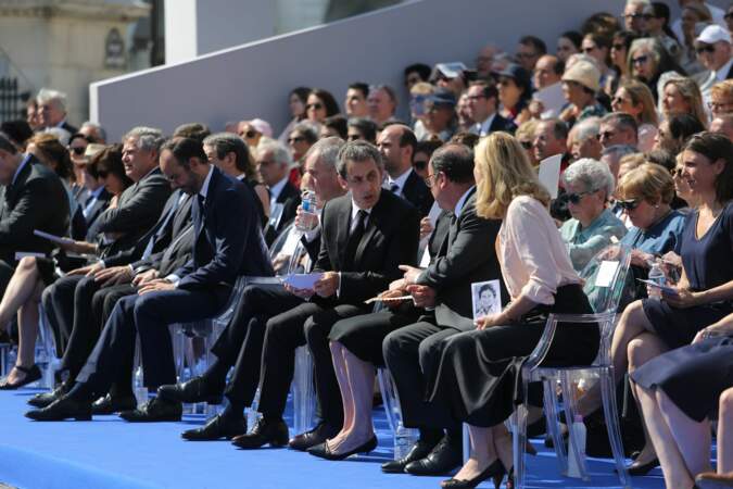 Cérémonie d'entrée de Simone Veil au Panthéon : Nicolas Sarkozy, Carla Bruni, François Hollande et Julie Gayet