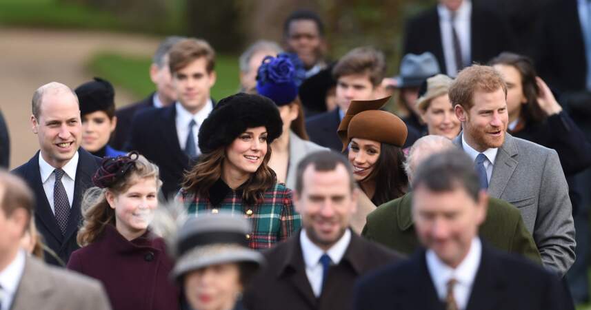 La prince William, Kate Middleton, Meghan Markle et le prince Harry