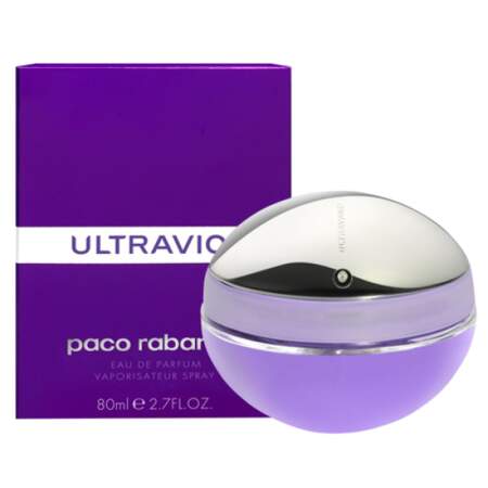 Ultra-Violet : Eau de parfum Ultraviolet, Paco Rabanne, 77,95 euros les 50 ml