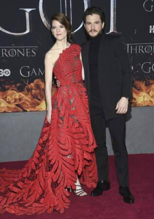 Avant-première de Game of Thrones à New York : Rose Leslie (Ygritte) et Kit Harington (Jon Snow)